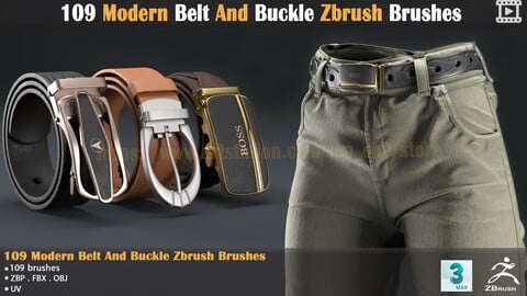 109 Modern Belt And Buckle Zbrush Brushes