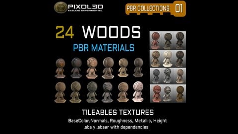 Woods  24 PBR Tileable Textures