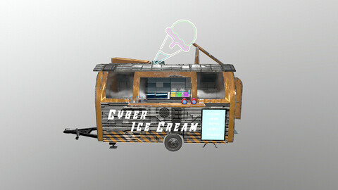 Cyberpunk City - Ice Cream Caravan