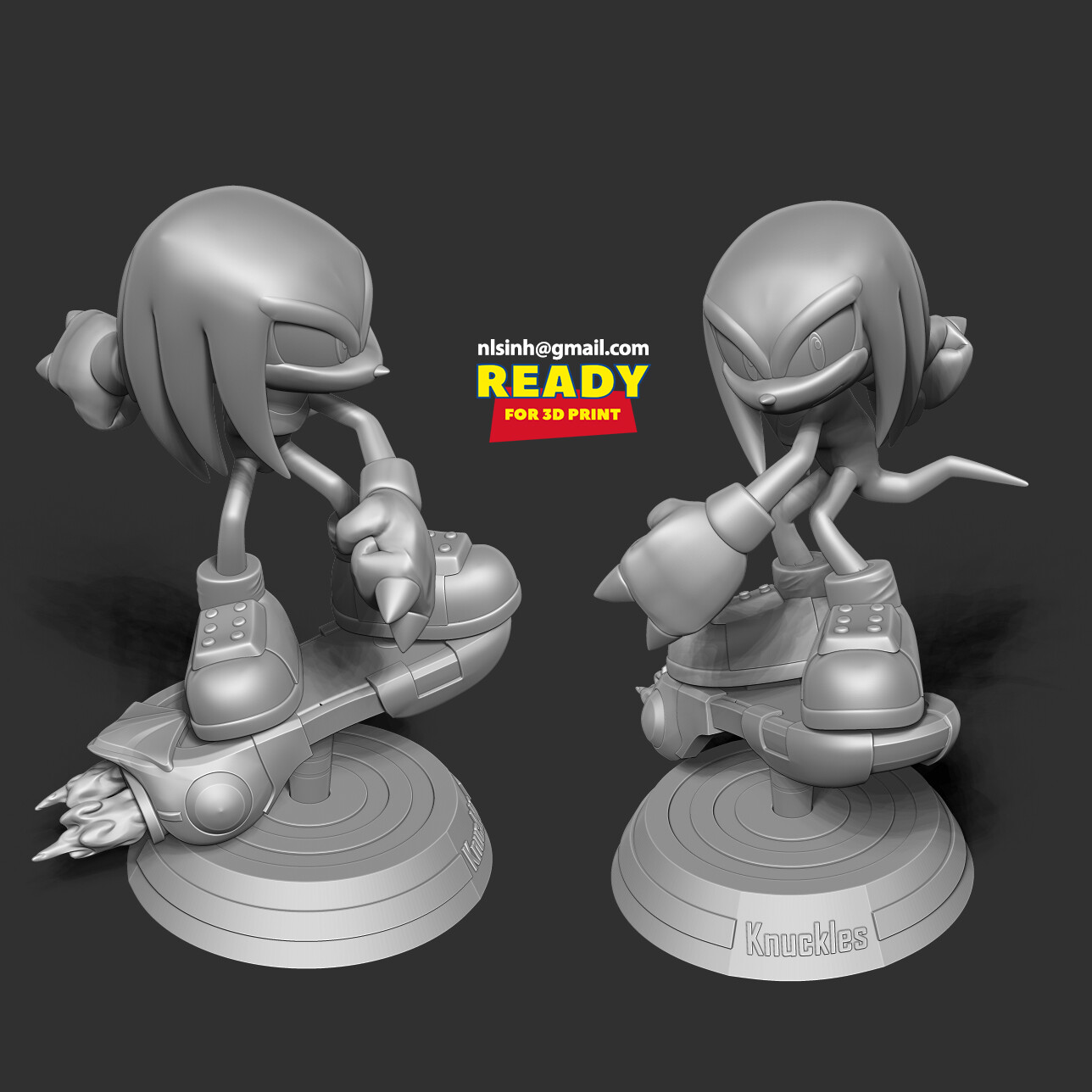 Knuckles - Sonic the Hedgehog 2 Fanart 3D model 3D printable