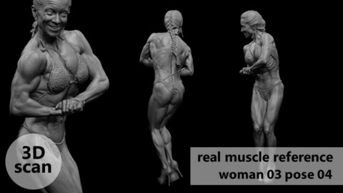 3D scan real muscleanatomy Woman03 pose 04