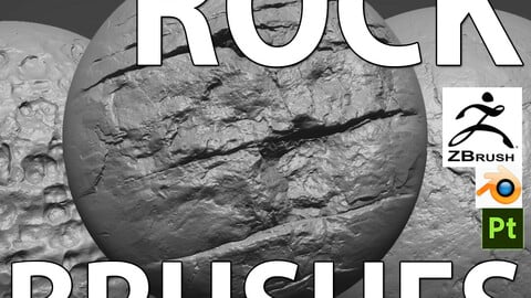 Rocks - Alpha ZBrush Pack by Grzegorz Baran - 65 photogrammetry based 4K Zbrushes