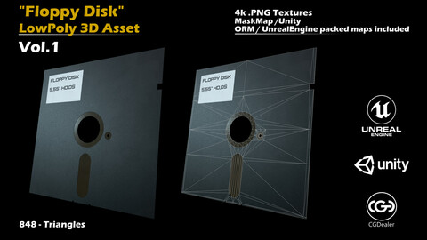 Floppy Disk - 3D Game Asset - PBR