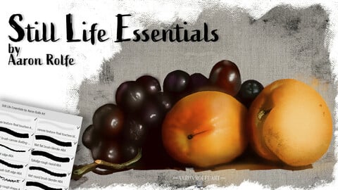 Still Life hand painted digital illustration textured brushes for photoshop