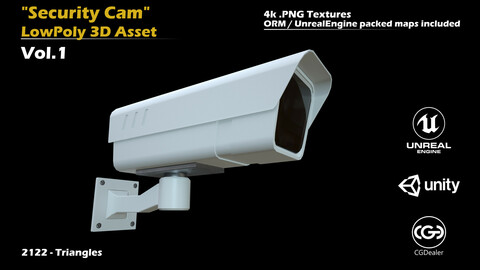 Security Camera - Low Poly - 3D Asset