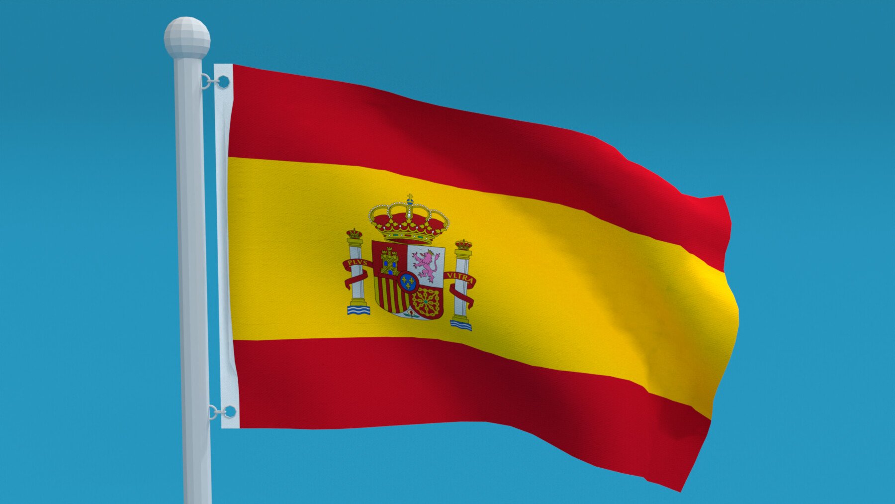 chroma 3D - Low Poly Seamless Animated Spain Flag