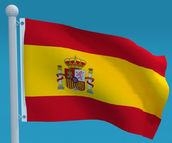 ArtStation - Low Poly Seamless Animated Spain Flag | Game Assets