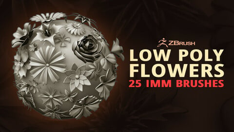 25 Decorative and heraldic flower heads Insert Multi Mesh brush set (IMM) for Zbrush.