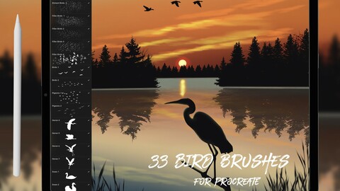 33 Bird Brushes for Procreate