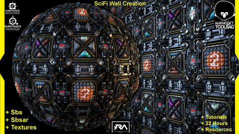 Sci fi Padded panel material Creation + 22H Tutorials + Textures