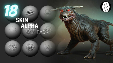 18 Skin Alphas - Custom made Alphas to use in ZBrush