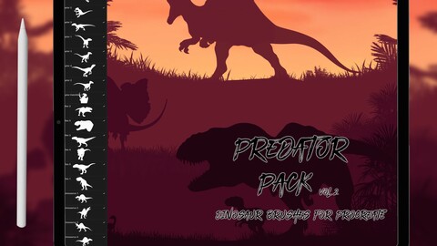 Predator Pack - 43 Dinosaur Brushes for Procreate Vol 2