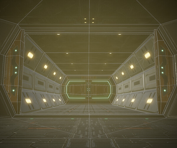 ArtStation - Sci Fi Modular Corridor 3D model Low-poly | Game Assets