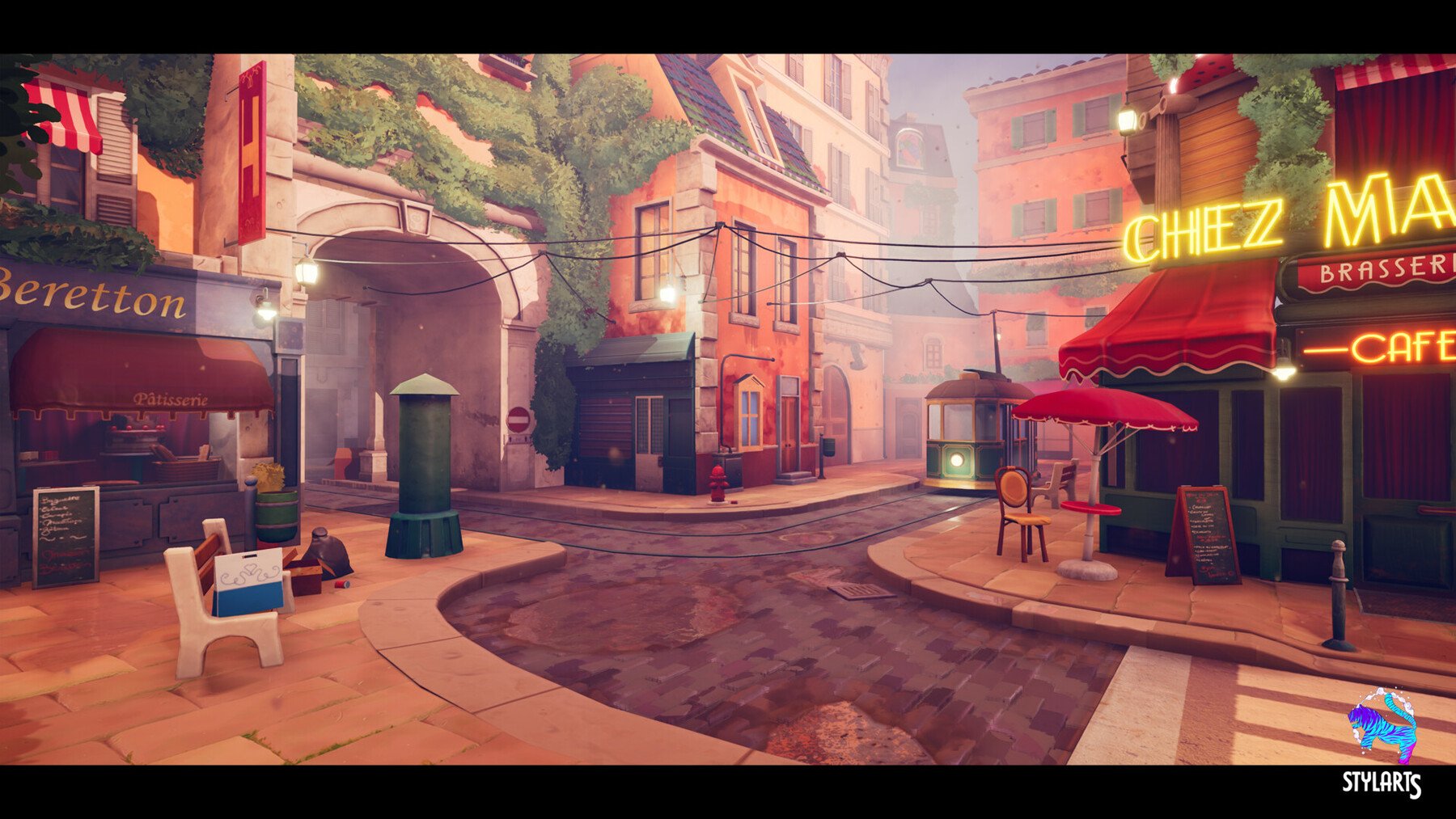 artstation-stylized-paris-street-game-assets