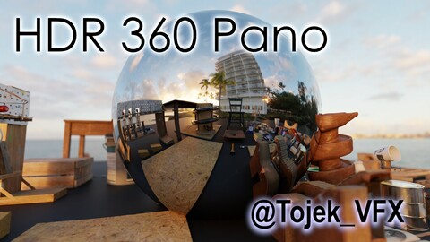 HDR 360 Pano Hawaii - 073 Royal Kona Resort- hotel and sea at sunset