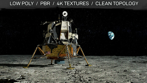 Apollo 11 Eagle | 3D Model | Low Poly | 4K Textures | PBR