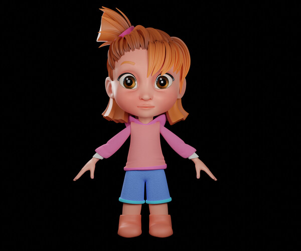 ArtStation - Cartoon Girl - Fully Rigged | Game Assets