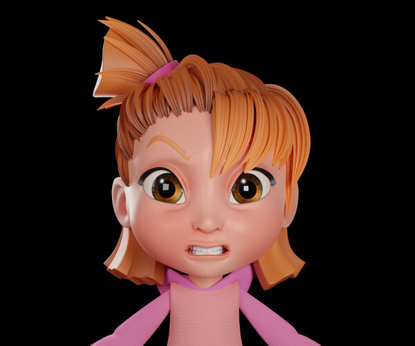 ArtStation - Cartoon Girl - Fully Rigged | Game Assets