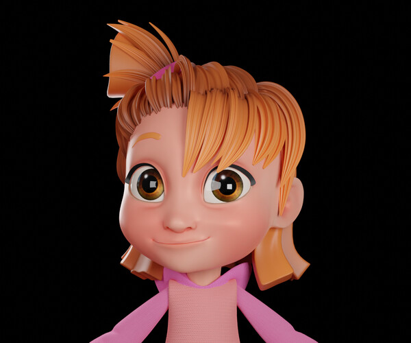 ArtStation - Cartoon Girl - Fully Rigged | Game Assets