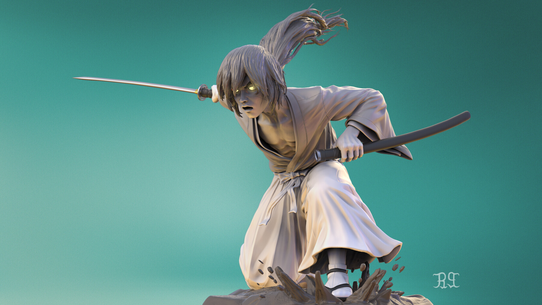 ArtStation - Kenshin Himura digital 3d sculpture | Resources