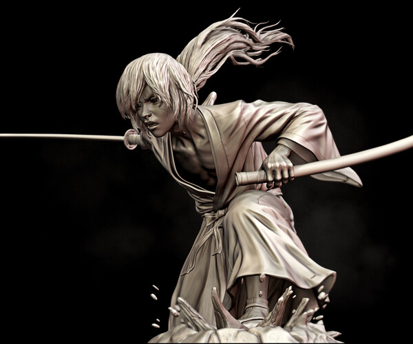 ArtStation - Kenshin Himura digital 3d sculpture | Resources