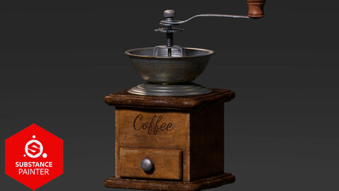 VFX Texturing 01 - Antique coffee grinder - Substance Painter