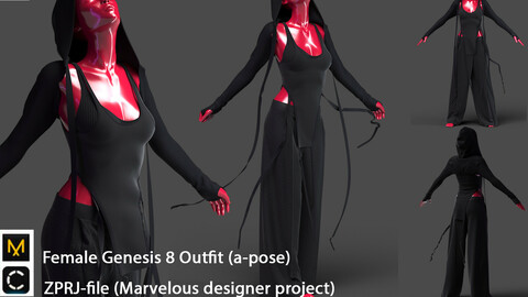 Female Genesis 8 outfit | Marvelous designer | Clo3d