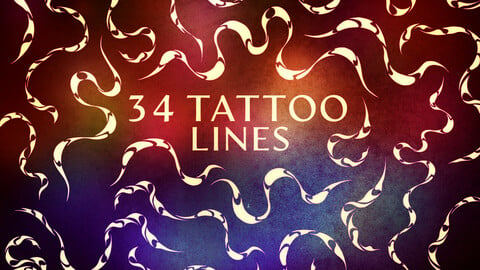 34 Tattoo Lines (SVG and more)