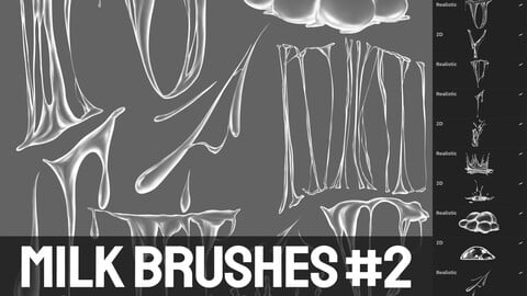 Milk Brushes for Procreate (Realistic + 2D) #2