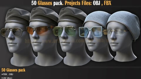 50 Glasses Base Mesh . Projects Files: OBJ , FBX