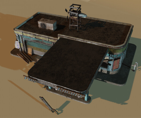 ArtStation Poseidon Gas Station Fallout Game Assets