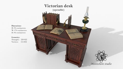 Victorian work desk (openable)