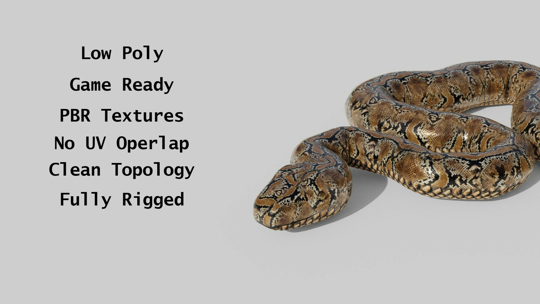 ArtStation - Python Snake - Low Poly - Game Ready - PBR | Game Assets