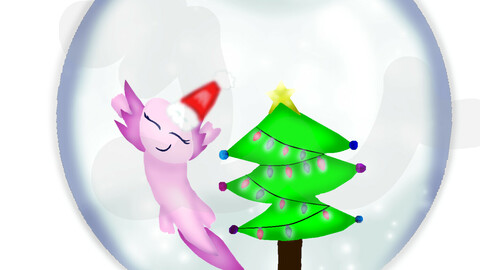 Axolotl Snow Globe