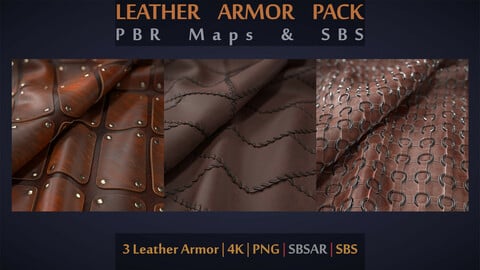 Leather Armor Pack | PBR Maps | SBS | SBSAR