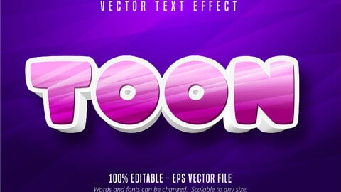 Toon text, cartoon style editable text effect