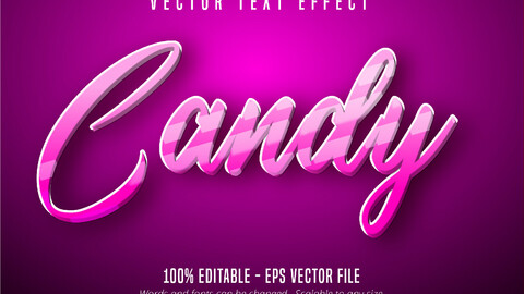 Candy text, cartoon style editable text effect