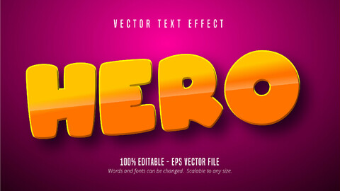 Hero text, cartoon style editable text effect