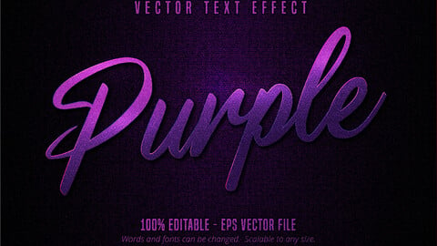 Luxury purple editable text effect on black canvas background