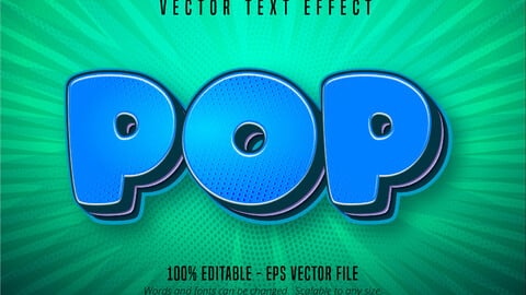 Pop text, pop art style editable text effect