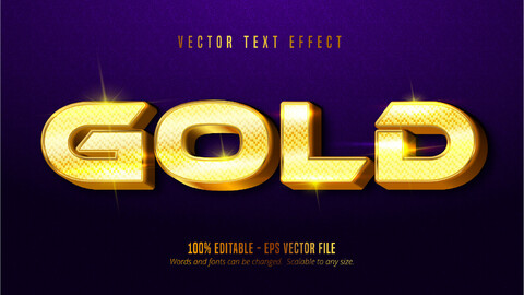 Gold text, shiny gold style editable text effect