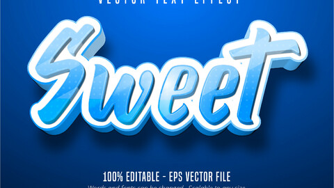 Sweet text, cartoon style editable text effect