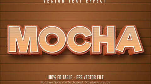 Mocha text, cartoon style editable text effect