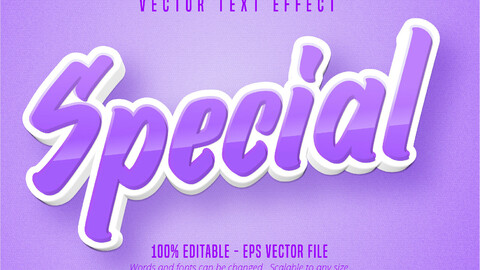 Special text, cartoon style editable text effect