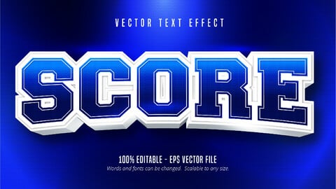 Score text, sport style editable text effect