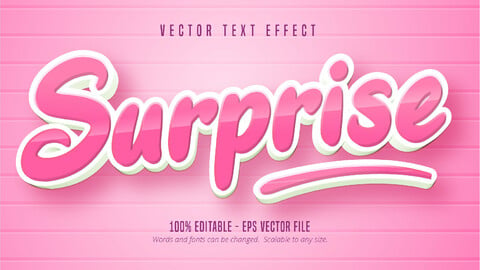 Surprise text, cartoon style editable text effect