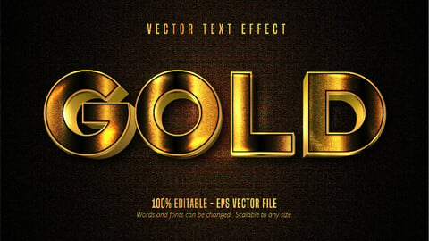 Gold text, shiny golden style editable text effect