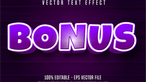 Bonus text, cartoon style editable text effect