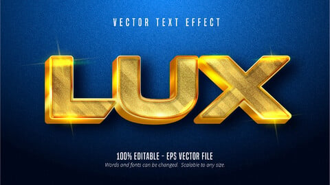 Lux text, shiny golden style editable text effect