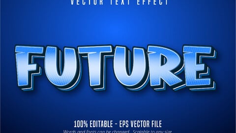 Future text, pop art style editable text effect